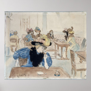 Impressão de arte parisiense francesa vintage de 1