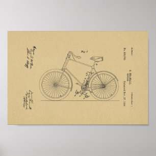 impressão de arte patenteada da bicicleta de 1894