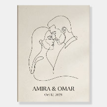 Impressão de arte personalizada de casal em uma li