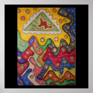 Impressão de arte pintada à mão do tipo original