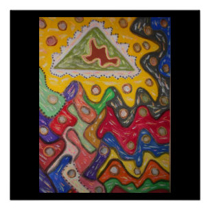 Impressão de arte pintada à mão do tipo original
