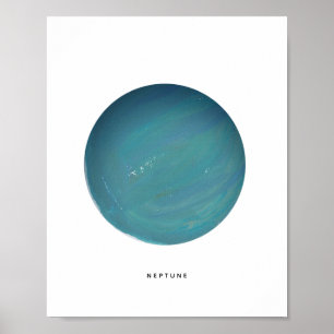 Impressão de Arte Pintada do Planeta Netuno