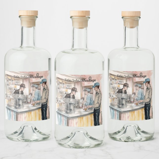 impressão de Arte por Aquarela Compra Soda dos ano (Garrafas)