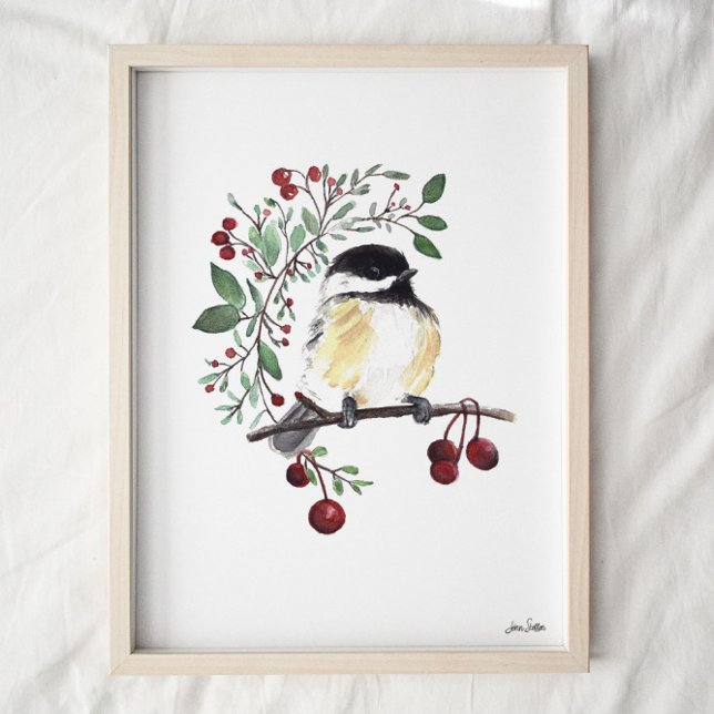 Impressão de Arte por Aquarela em Chickadee (Criador carregado)