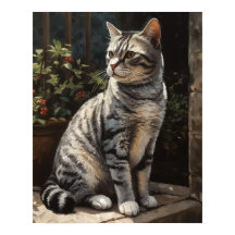 Impressão de arte por gato americano Shorthair