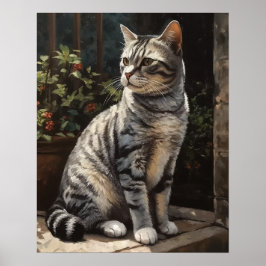Impressão de arte por gato americano Shorthair