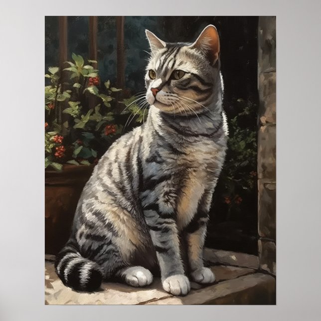 Impressão de arte por gato americano Shorthair (Frente)