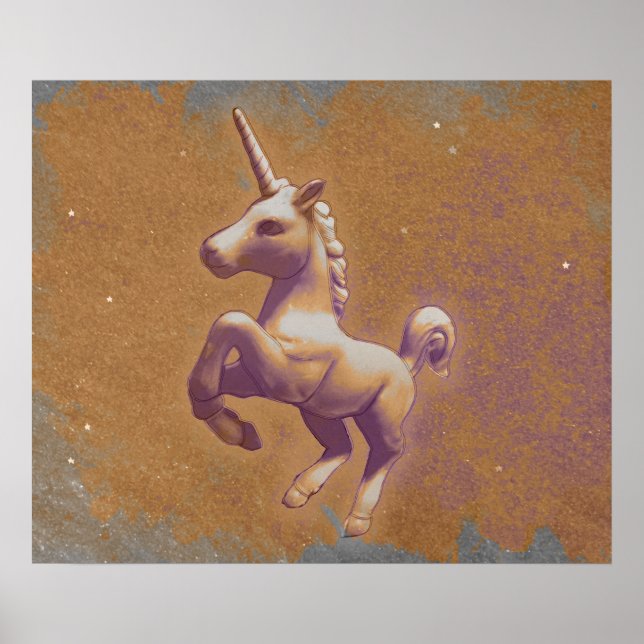 Impressão de arte Poster Unicorn 24x20 (Lavanda me (Frente)