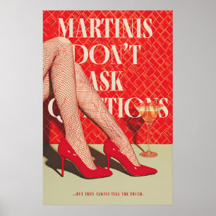 Impressão de Arte Retro Martini Glamour Saltos Ver