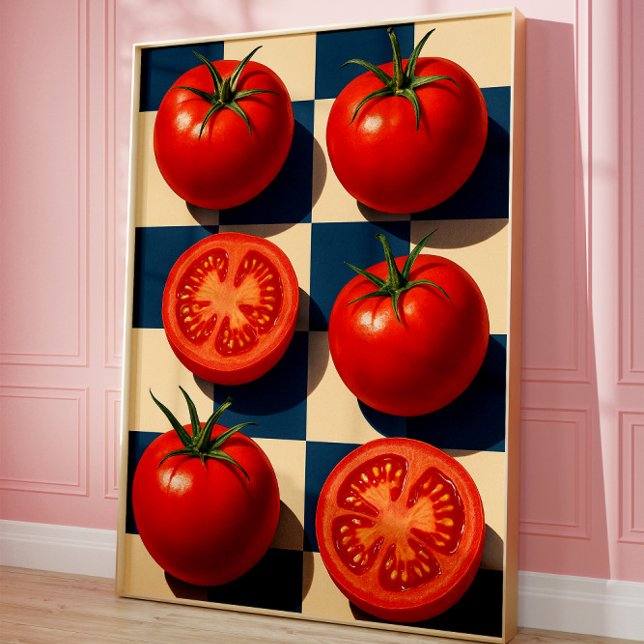 Impressão de Arte Retro Tomato, Cozinha Fotorealis (Tomato Art Poster)