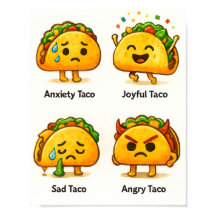 Impressão de Arte Sentimentos de Taco Engraçados Q