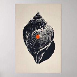 Impressão de Arte Shankha, Concha Minimalista (Beg