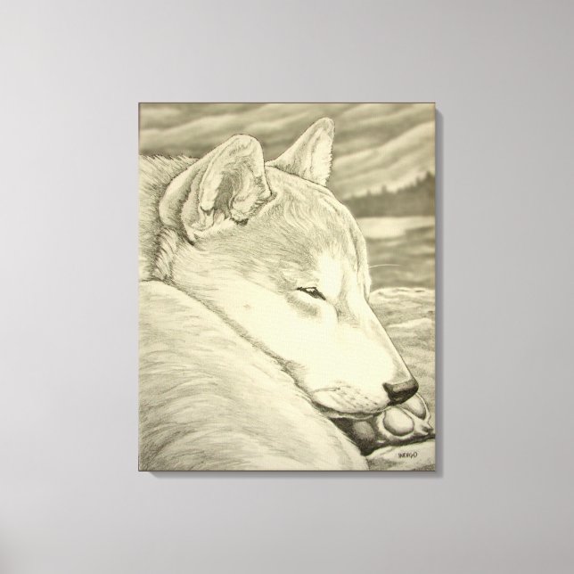 Impressão de Arte Shiba Inu Estreita Canvas de Art (Frente)