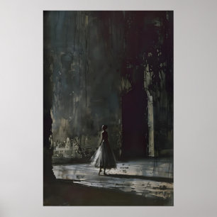 Impressão de Arte Silhueta de Bailarina, Dark Cott