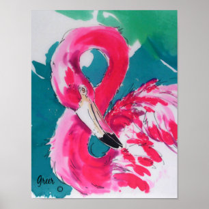 Impressão de Arte Tropical Fabulosa de Flamingo B