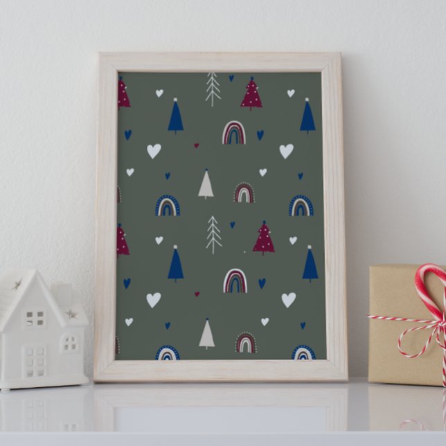 Impressão de Arte Verde de Muro de Natal Moderno (Criador carregado)