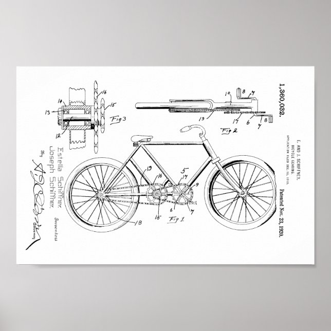 impressão de Artes de Bicicleta de 1920 (Frente)