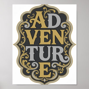 Impressão de Aventura em Ouro Moderno
