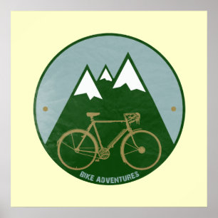impressão de aventuras de bicicleta para paredes
