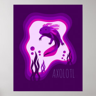 Impressão de Axolotl roxo