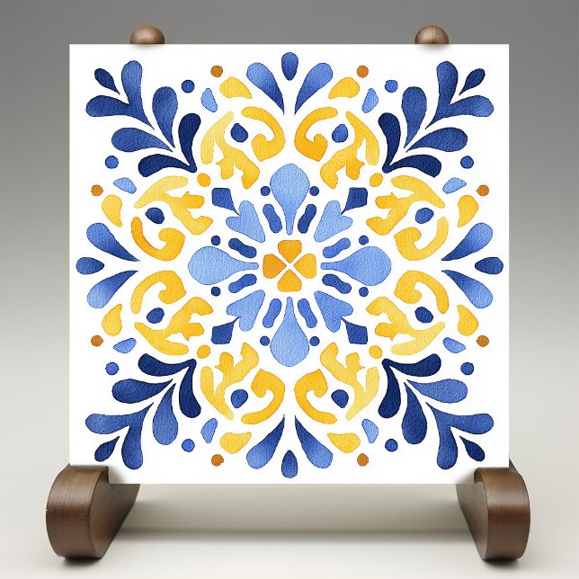 Impressão de Azulejo Amarelo Fleur-de-Lis (Criador carregado)