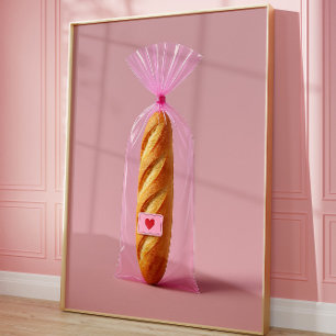Impressão de Baguette Art, Cozy Trendy Bread Kitch