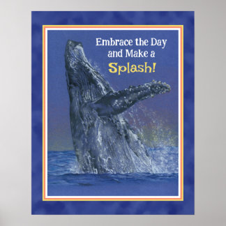 Impressão de baleia divertida Inspiradora - borda