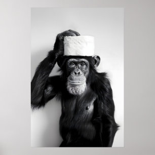 Impressão de Banheiro de Macaco Engraçado Foto de