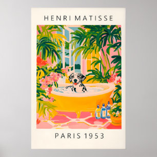 Impressão de Banho de Dálmata Estilo Matisse Funny
