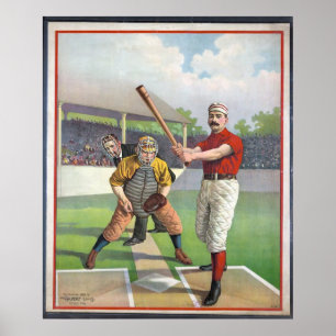 Impressão de basebol Vintage
