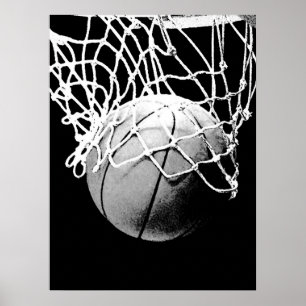 Impressão de basquete branco preto