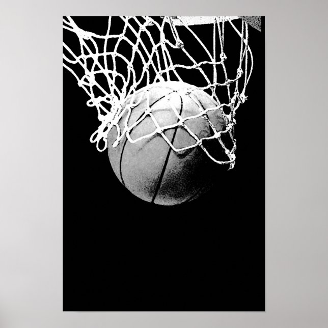 Impressão de basquete branco preto (Frente)