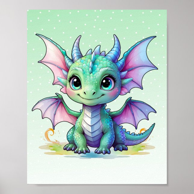 Impressão de Bebê Dragão Pastel (Frente)