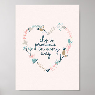 Impressão de berçário da menina, citação de berçár