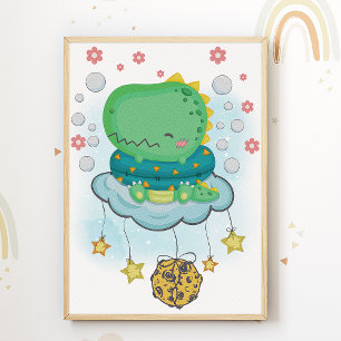 Impressão de Berçário de Dinossauro Poster de Dino