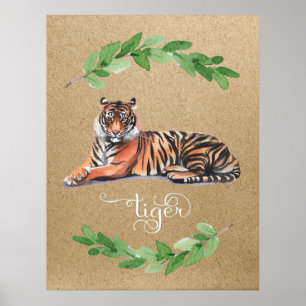 Impressão de berçário de safári de tigre
