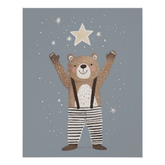 Impressão de Berçário de Urso, Arte de Parede para