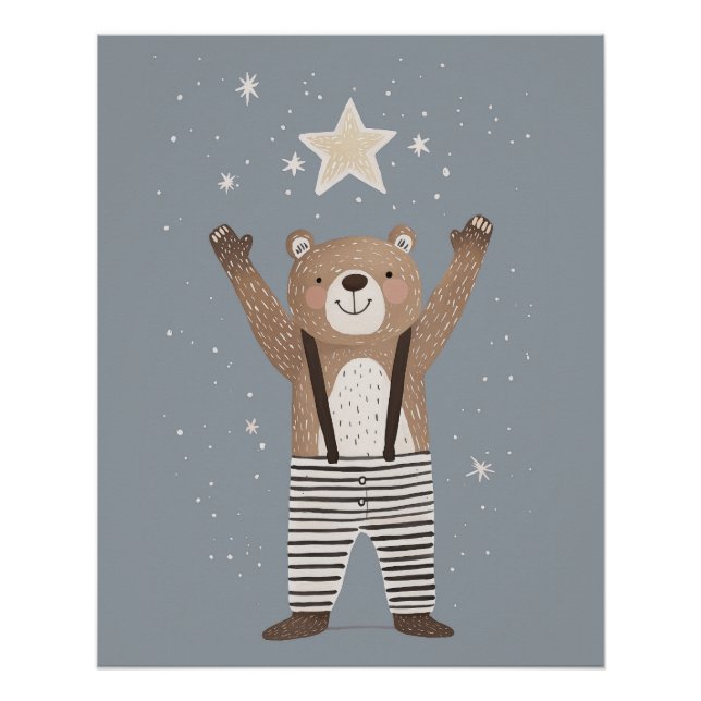 Impressão de Berçário de Urso, Arte de Parede para (Frente)