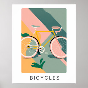 Impressão de bicicleta retrô no pastel Transport