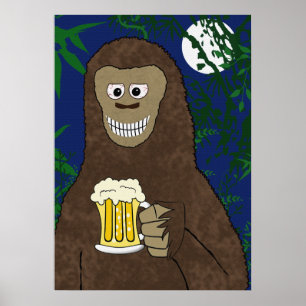 Impressão de Bigfoot do bebendo