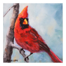 Impressão de Bird Red Cardinal de Belas Artes