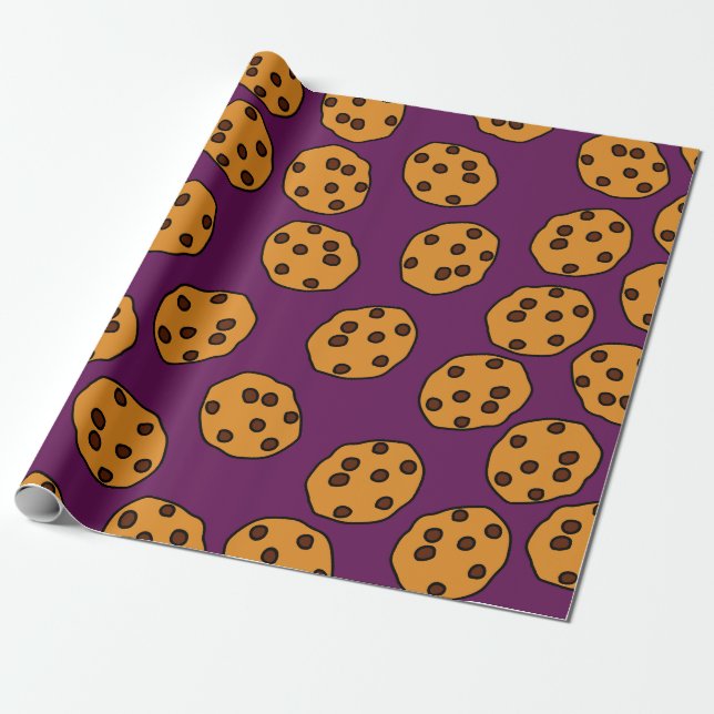impressão de biscoito em papel de embrulho roxo (Desenrolado)