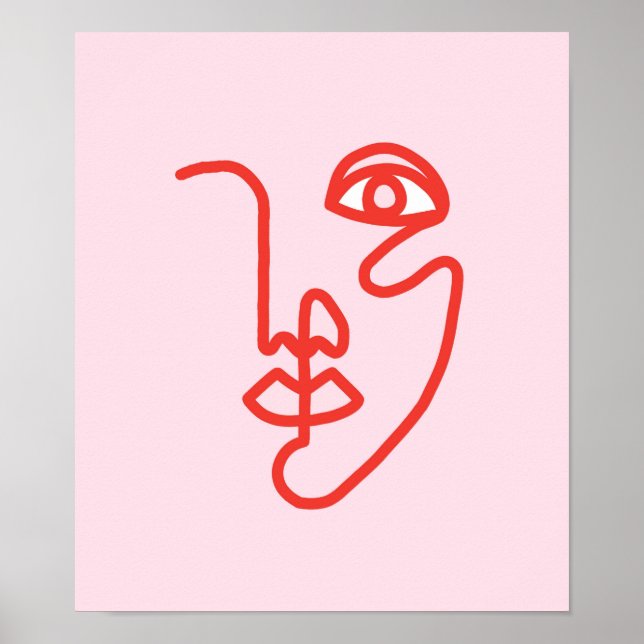 Impressão de Bloco de Cores de Rosto de Arte de Li (Frente)