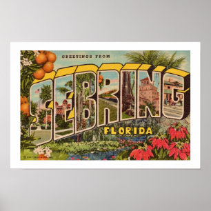 Impressão de Boas-vindas Vintage Sebring Flórida