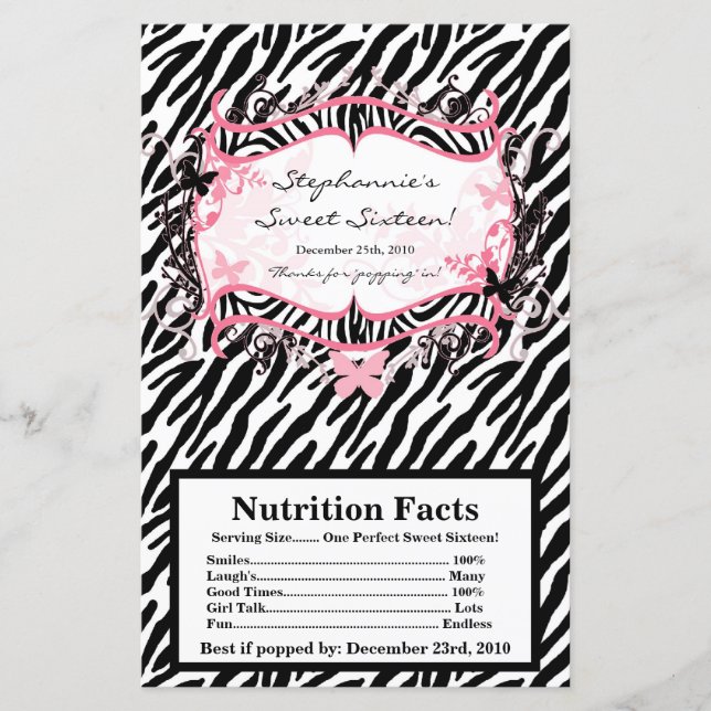 Impressão de Borboleta de Pipoca de Micro-Ondas (Frente)