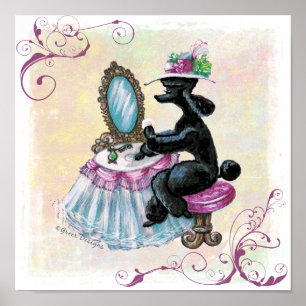 impressão de boudoir de poodir preto estilo de vi