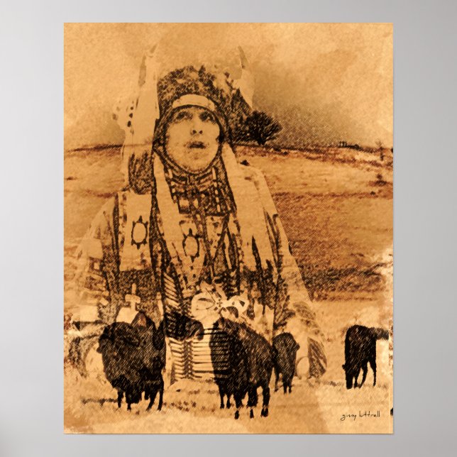 Impressão de Buffalo Americano Nativo (Frente)