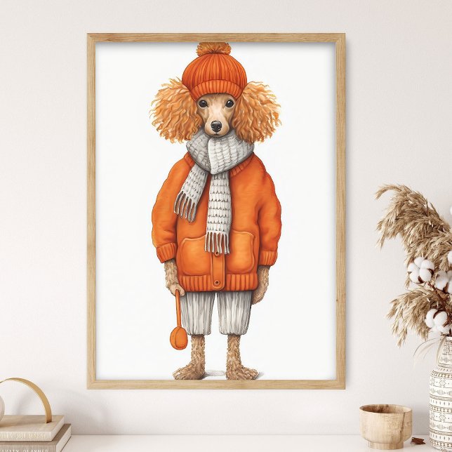 Impressão de cachorro Poodle da moda, decoração en (Criador carregado)