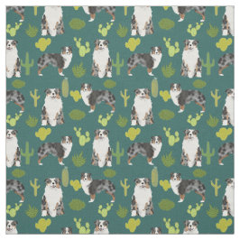 impressão de cacto tecido de Shepherd australiano