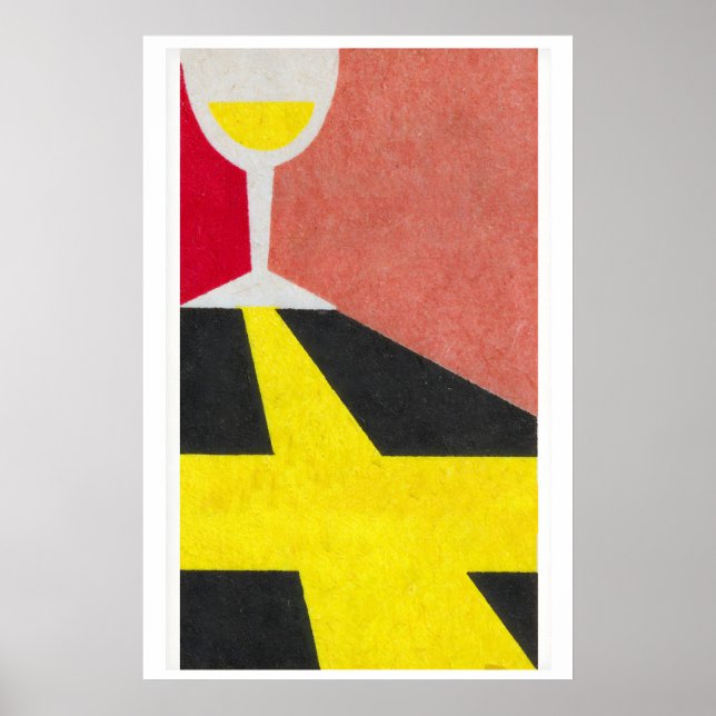 Impressão de Cálice de Vinho Matchbox Vintage - Eu (Frente)